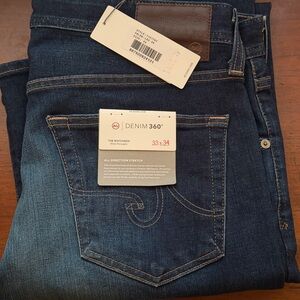 AG Adriano Goldschmied Dark Indigo Slim Straight Jeans